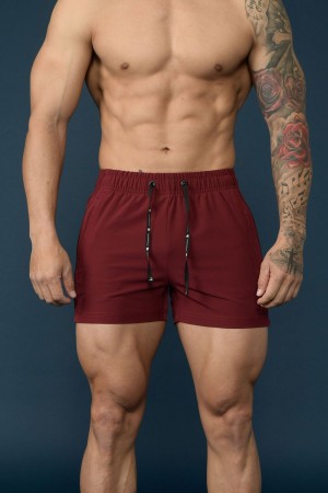 Young LA 101 Bodybuilding Short Shorts Bordeaux | 9783-BXFLH