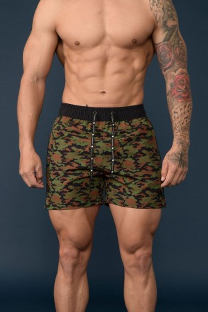 Young LA 101 Bodybuilding Short Shorts Camouflage | 3274-PRFUN