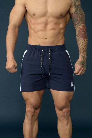 Young LA 101 Bodybuilding Short Shorts Navy | 4587-GXQOS