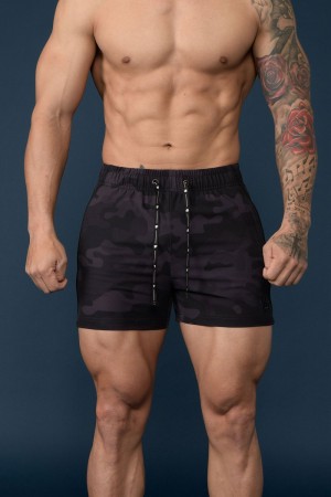Young LA 101 Bodybuilding Short Shorts Schwarz | 6238-BZGKH