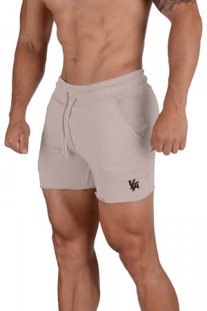 Young LA 102 Bodybuilding French Terry Shorts Beige | 3527-DBEMJ