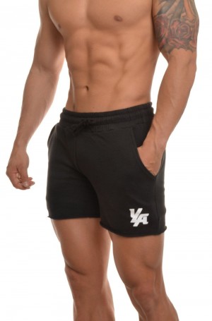 Young LA 102 Bodybuilding French Terry Shorts Schwarz | 9260-KSDBO