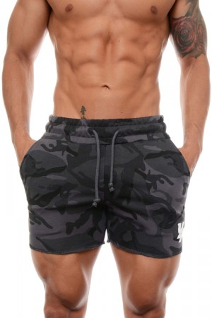 Young LA 102 Bodybuilding French Terry Shorts Camouflage | 2978-SKPUB