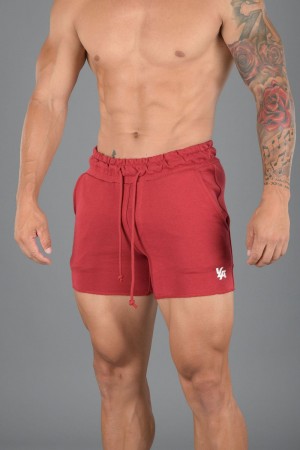 Young LA 102 Bodybuilding French Terry Shorts Rot | 4157-TBAFC