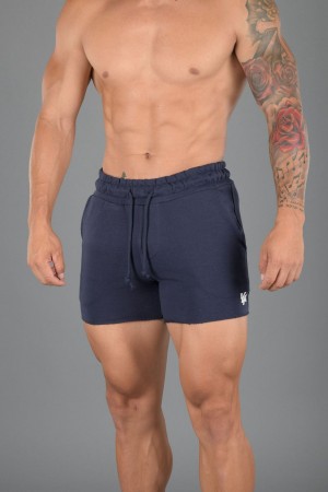 Young LA 102 Bodybuilding French Terry Shorts Navy | 8915-BCTOV