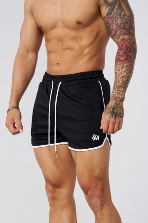 Young LA 1037 - Mesh Bodybuilding Shorts Schwarz | 9815-QXPGT