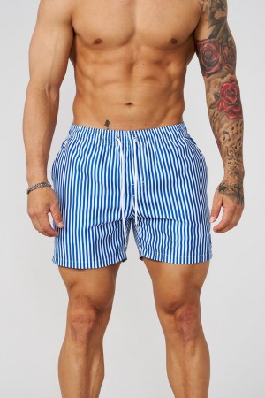 Young LA 1056 - Striped Swim Shorts Blau | 4613-QVFAG