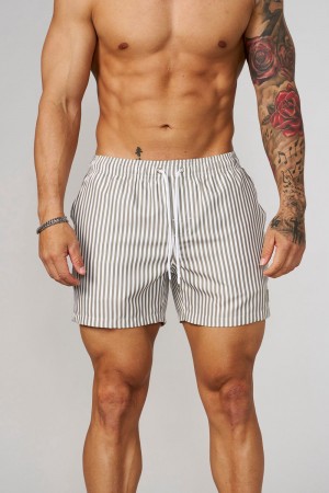 Young LA 1056 - Striped Swim Shorts Grau | 0319-YFMBS