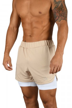 Young LA 105 Compression Shorts 2.0 Beige | 4591-GZJNW