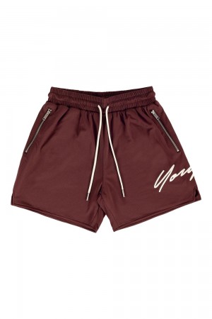 Young LA 115 Signature Shorts Bordeaux | 0584-GRQAN