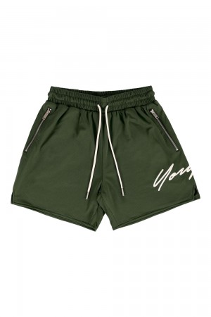 Young LA 115 Signature Shorts Olivgrün | 3926-GBIRD