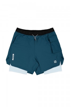 Young LA 121 Performance Line Compression Shorts Teal | 4865-XJKYZ