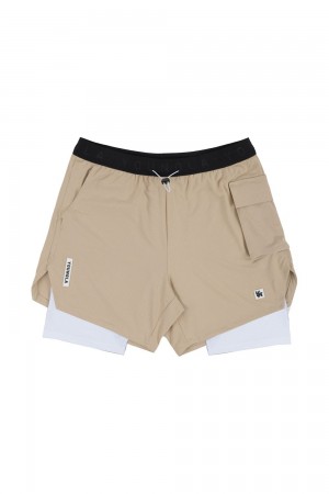 Young LA 121 Performance Line Compression Shorts Beige | 2943-JXLHN