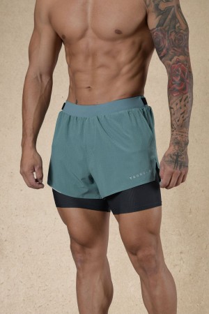 Young LA 124 - 6am Compression Shorts Aqua | 7614-HFTPD