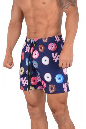 Young LA 128 Abstract Swim Shorts '22 Dunkelblau | 5187-ZEDWL