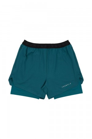 Young LA 129 Trilogy Compression Shorts Teal | 0697-JIUDV