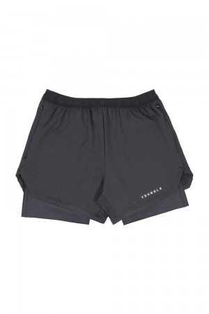 Young LA 129 Trilogy Compression Shorts Dunkelgrau | 6531-JRLDO