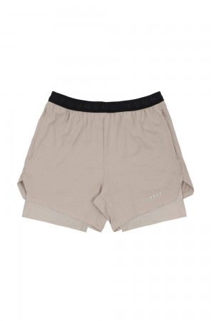Young LA 129 Trilogy Compression Shorts Beige | 5497-HEOJD