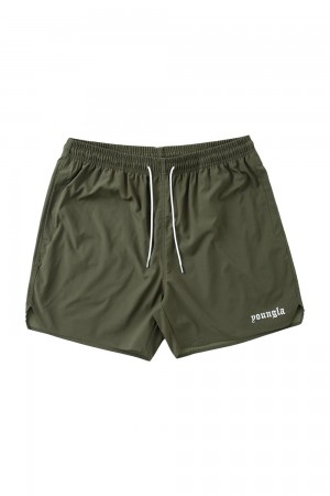 Young LA 131 The Finest Shorts Olivgrün | 4702-DUVMI