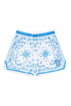 Young LA 132 Infamous Bandana Shorts Blau | 0128-WUGAT