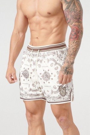 Young LA 132 Infamous Bandana Shorts Braun | 2039-WYMZL