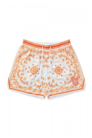 Young LA 132 Infamous Bandana Shorts Orange | 6421-RUHZS