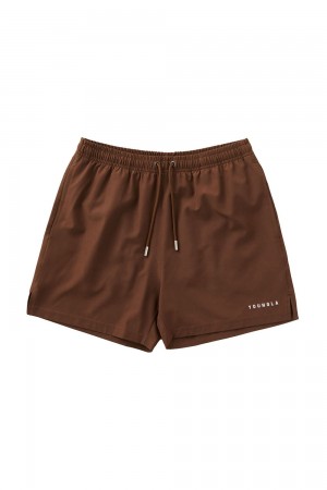Young LA 140 Frooty Swim Shorts Dunkelbraun | 6172-DSQJL