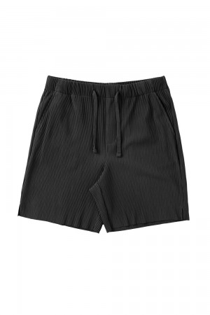 Young LA 148 Pleated Festival Shorts Schwarz | 8715-QXKZL