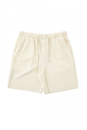 Young LA 148 Pleated Festival Shorts Weiß | 0837-SMTJL