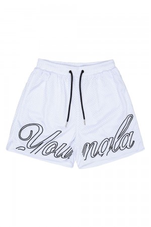 Young LA 155 Championship Shorts Weiß | 7405-KMOJP