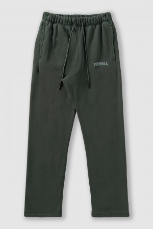 Young LA 2078 - Minimal No Cuff Joggers Olivgrün | 8639-RPOIL
