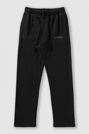 Young LA 2078 - Minimal No Cuff Joggers Schwarz | 5416-REGWI