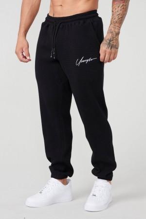 Young LA 207 Cozy Thermal Joggers Schwarz | 8517-TPFDY
