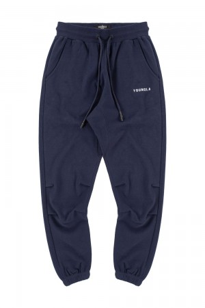 Young LA 210 Kick-Back Joggers Navy | 6521-NGLKJ