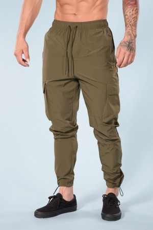 Young LA 218 Travel Cargo Joggers Olivgrün | 7451-ZHFUE