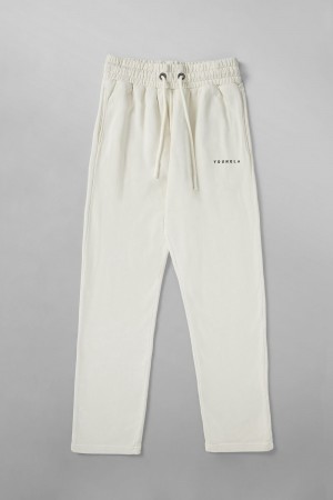 Young LA 261 Old School No Cuff Joggers Weiß | 0238-MHAQX