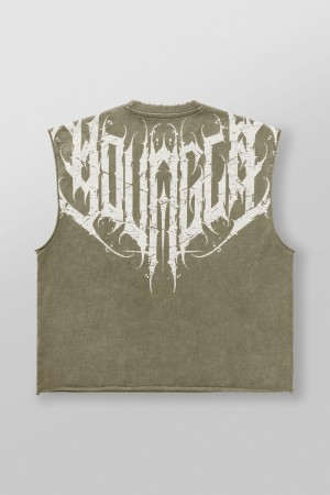 Young LA 3022 - Anarchy Cropped Tanks Olivgrün | 6409-OVMFI