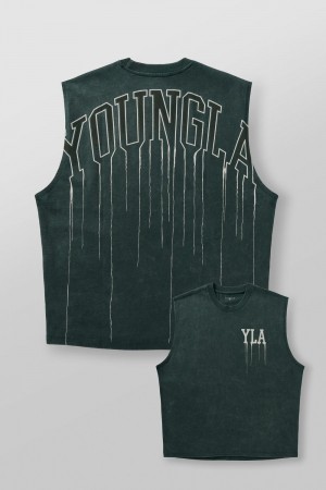 Young LA 3031 - Drip Muscle Tanks Grün | 7521-SBMDI