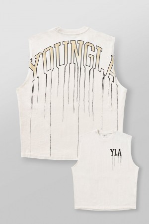 Young LA 3031 - Drip Muscle Tanks Weiß | 6324-WJAPK