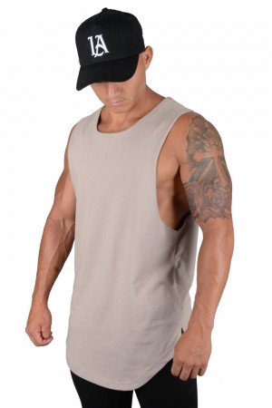 Young LA 308 Muscle Tanks Beige | 8214-HQPKD