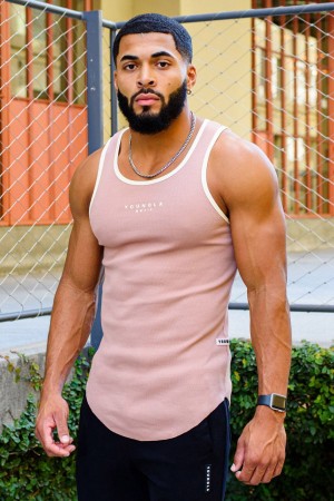 Young LA 313 Rocket Rib Tanks Rosa | 7439-UZAIX