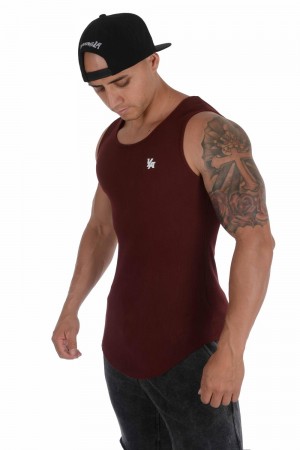 Young LA 314 Scoop Bottom Ribbed Tank Bordeaux | 9637-RECUH