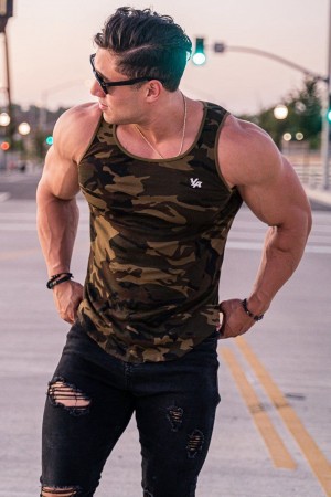 Young LA 314 Scoop Bottom Ribbed Tank Camouflage | 1570-MIJTW