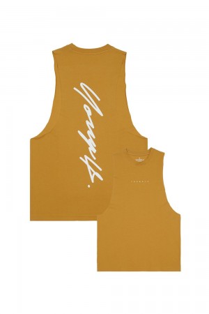 Young LA 323 Autograph Delt Tanks Gelb | 0541-NFZIT