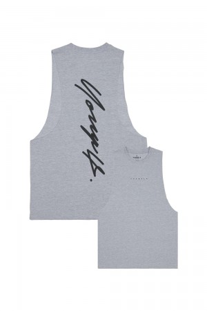 Young LA 323 Autograph Delt Tanks Grau | 5843-YHXRE