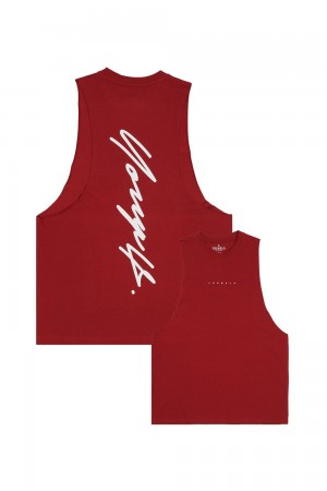 Young LA 323 Autograph Delt Tanks Rot | 6149-QJOZG