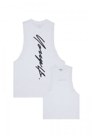 Young LA 323 Autograph Delt Tanks Weiß | 7308-ZRXJN