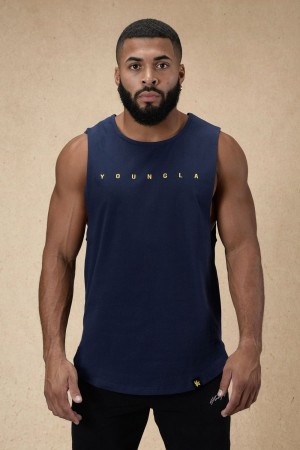 Young LA 332 Infinity Muscle Tanks Navy | 9658-VNWZM