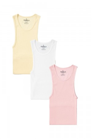 Young LA 340 Wife Lovers - 3 Pack Gelb Weiß Rosa | 6548-JGDLB