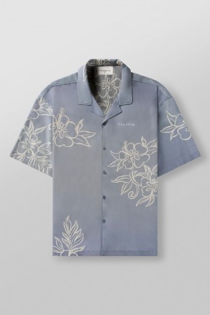 Young LA 4006 - Miami Sunset Shirts Hellblau | 2563-WUMFJ
